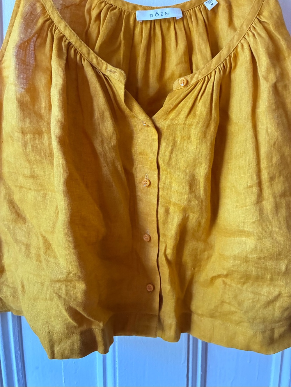DÔEN Nalina Linen Top in Sunflower - Picture 3 of 3